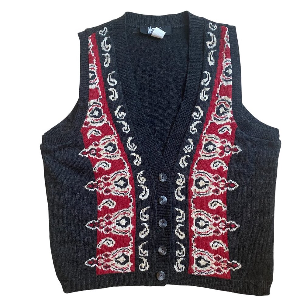 Vintage Modiano Fair Isle Sweater Vest Indie Grunge Nordic Grandpa Sweater-M